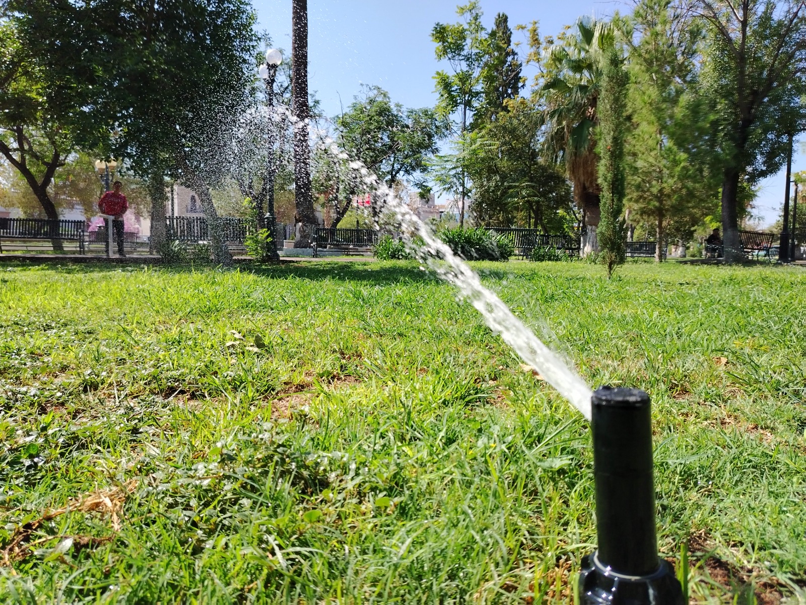 Rehabilita Gobierno Municipal sistema de riego en 10 parques