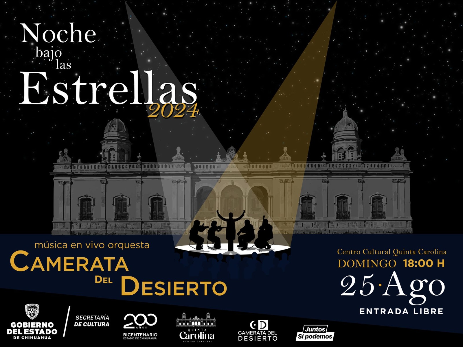 Invitan al concierto “Noche Bajo las Estrellas» en la Quinta Carolina.