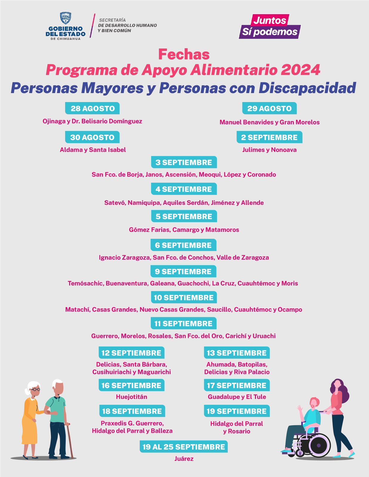 Arranca Estado última entrega de apoyos alimentarios para personas mayores o con discapacidad.