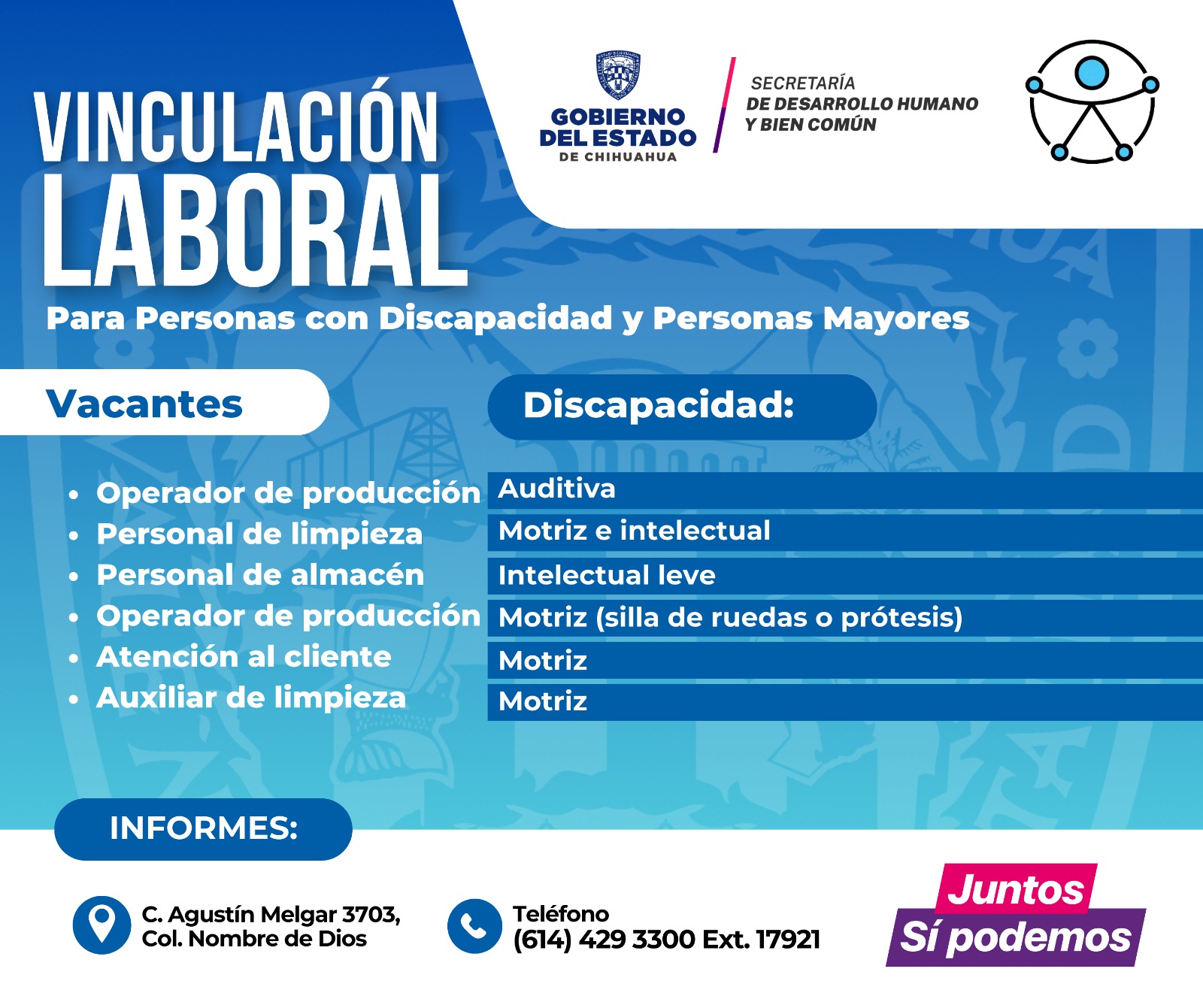 Publica Grupos Vulnerables más vacantes laborales para personas con alguna discapacidad
