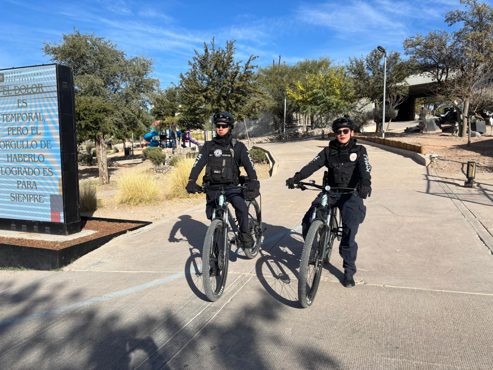 Aumenta Policía Municipal vigilancia en parque El Encino para seguridad de deportistas.