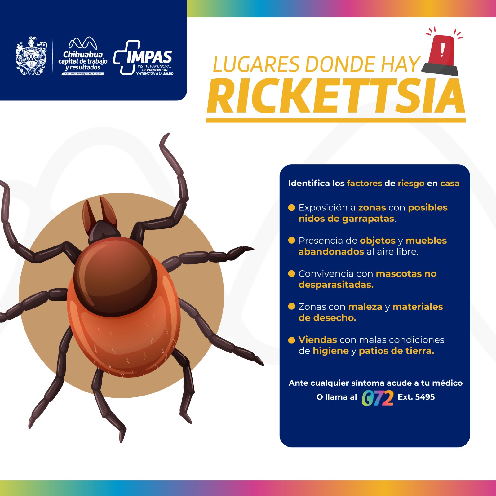 IMPAS comparte factores de riesgo de la rickettsia en el hogar.