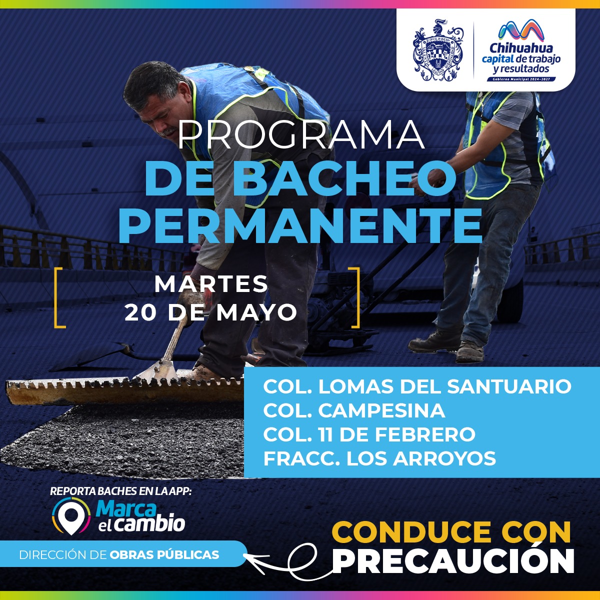 Conoce dónde intervendrá Municipio con bacheo este 20 de mayo.