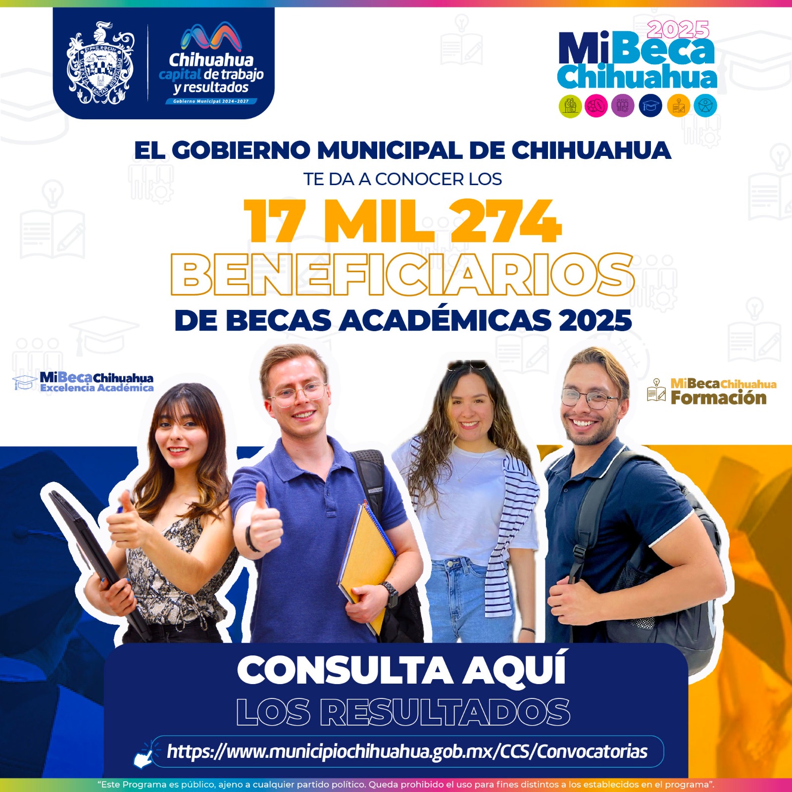 Este domingo publicará Municipio resultados de becas de Excelencia Académica y Formación.