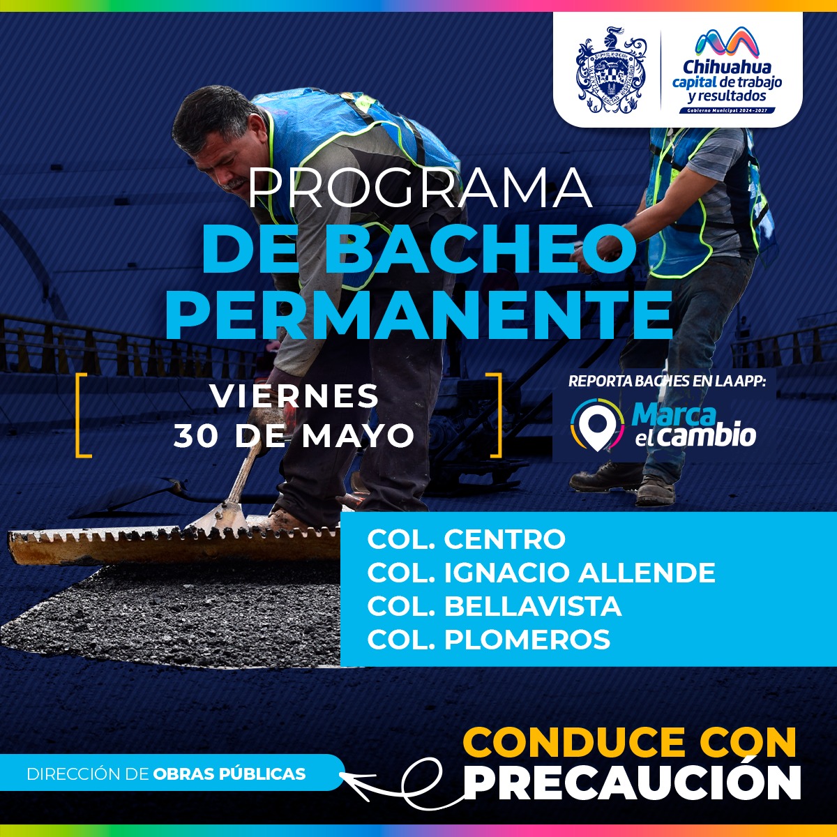 Atenderá Municipio cuatro colonias con el programa de bacheo.