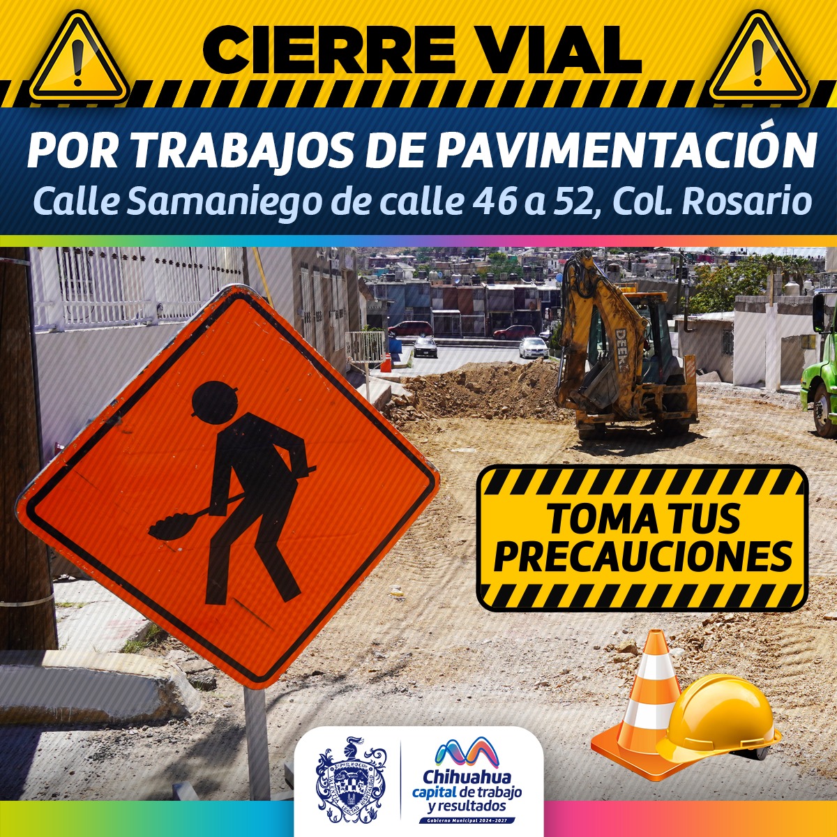 Alerta Vial, próxima semana inicia Municipio pavimentación en calle Samaniego.