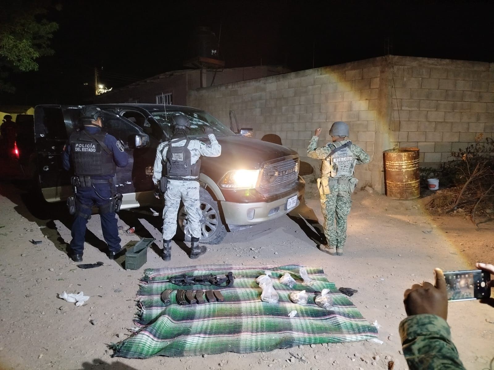 Asegura SSPE arsenal luego de reporte al 9-1-1 en Guachochi